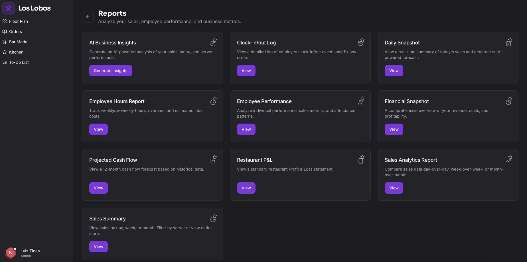 AI Parfait Settings & Reports